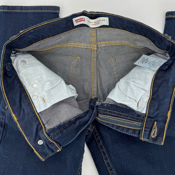 Levi's 502 Boy Regular Fit‎ Taper Leg Jeans Blue Denim Dark Wash Size 12 - Picture 5 of 9